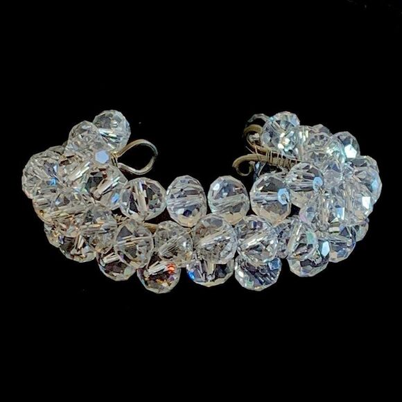 50 Swarovski crystal bridal black tie bracelet - Picture 2 of 10